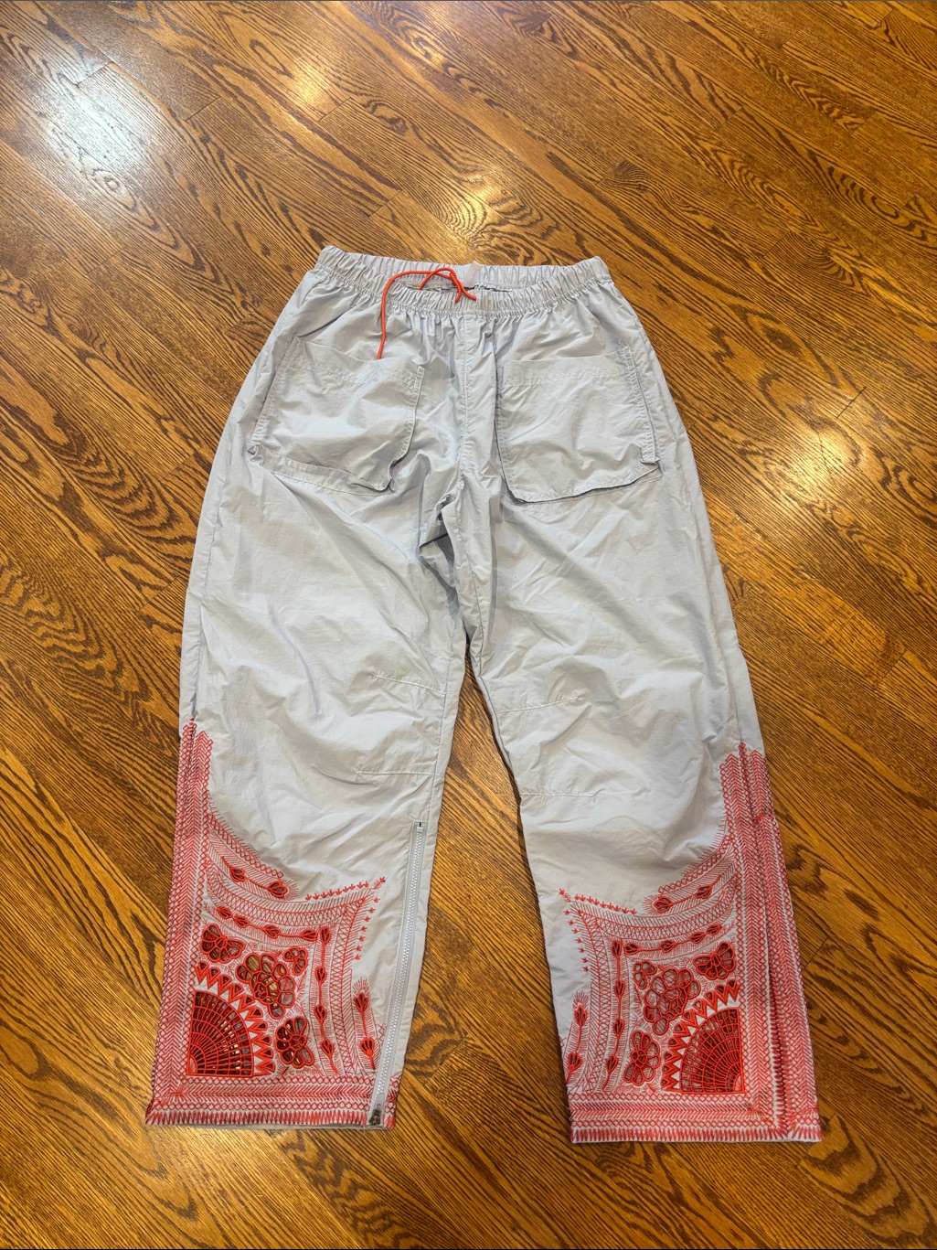 Fp Movement By Free People Light Blue Track Pants With Red Bandana Detail